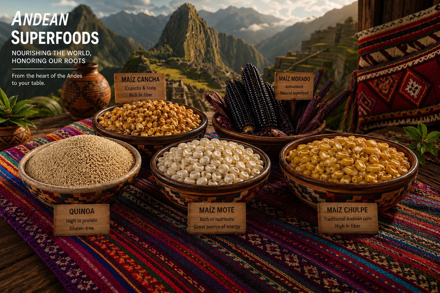 Superalimentos andinos — quinua y maíces